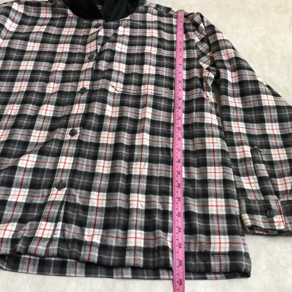 Eddie Bauer Stine's Favorite Flannel Cotton Hoodie Shirt Jacket with 3 Pockets M - Picture 12 of 12